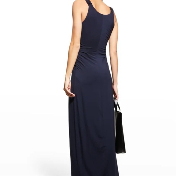 Rebecca Taylor Navy Blue Modal Blend Twist Front Dress | NWT Size M - Picture 3 of 11